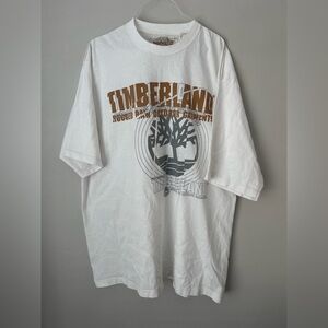 Timberland‎ White and Brown Graphic Tee
